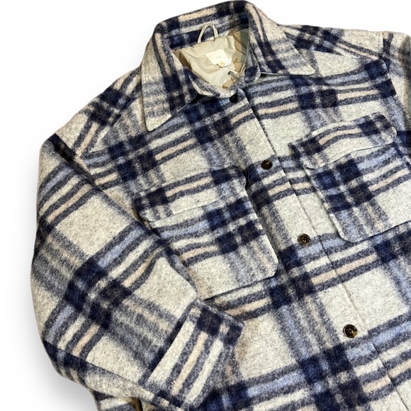Plus plaid wool pea coat - Picture 3 of 4